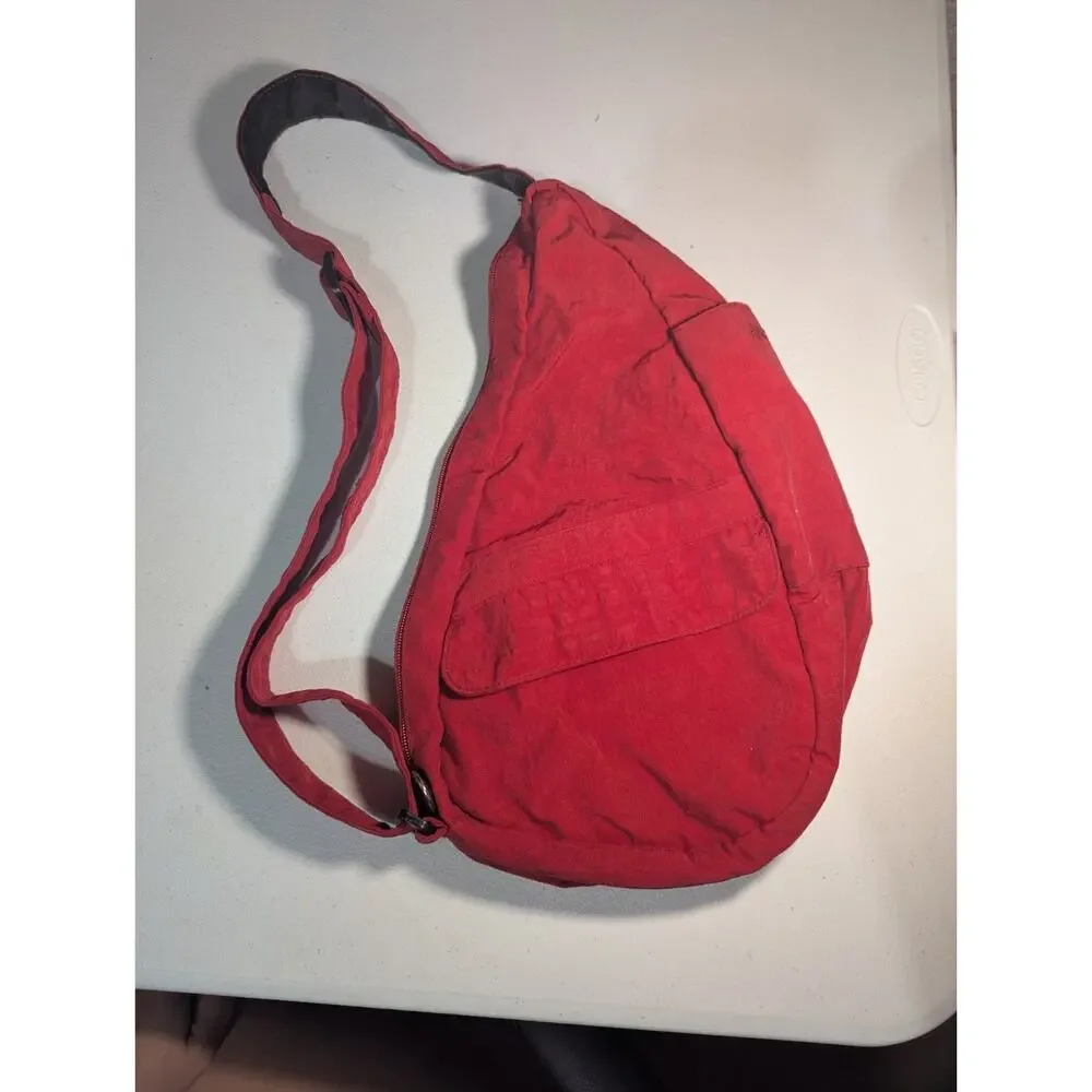 AmeriBag Healthy Back Bag Sling Bag Unisex Solid Red Nylon 17